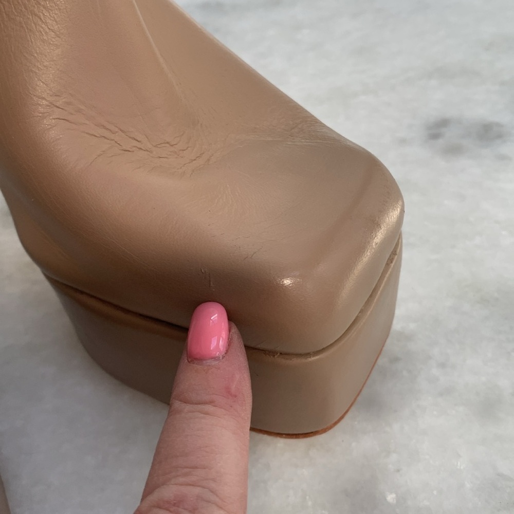 Black Suede Studio Ankle Boots Nude 5โ Heel Acrylic EU 38 / US 8 /1.5โ Platform - Picture 7 of 13
